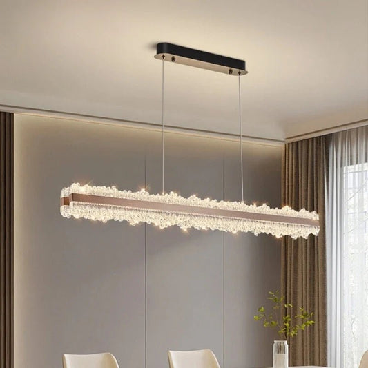 Nordic Linear Brushed Stainless Steel Pendant Light - Decorbites