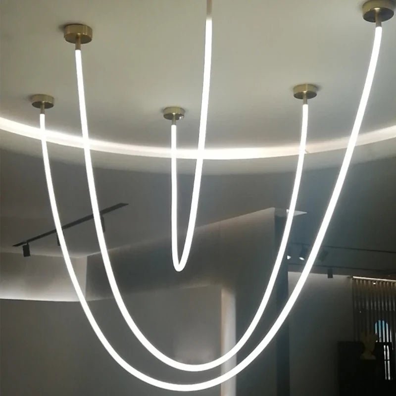 Nordic Linear Metal Pendant Light in Black or Gold - Decorbites