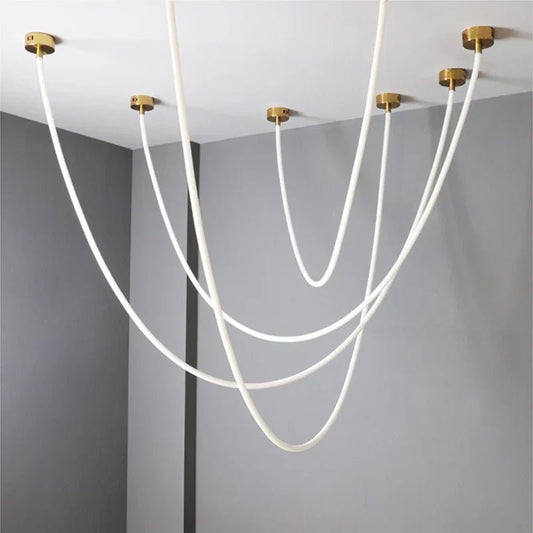 Nordic Linear Metal Pendant Light in Black or Gold - Decorbites