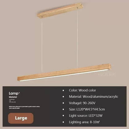 Nordic Linear Wood LED Pendant Light - Decorbites