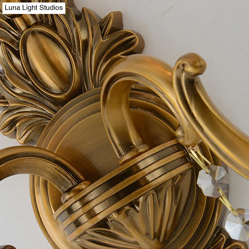 DecorBites™ DecorBites™ Nordic Living Room White Glass Wall Mount Vase Sconce Light Fixture - 1/2 Head Brass Design