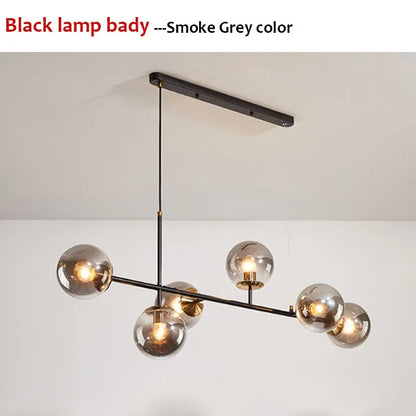 Nordic Long Bar Glass Globe Pendant Light