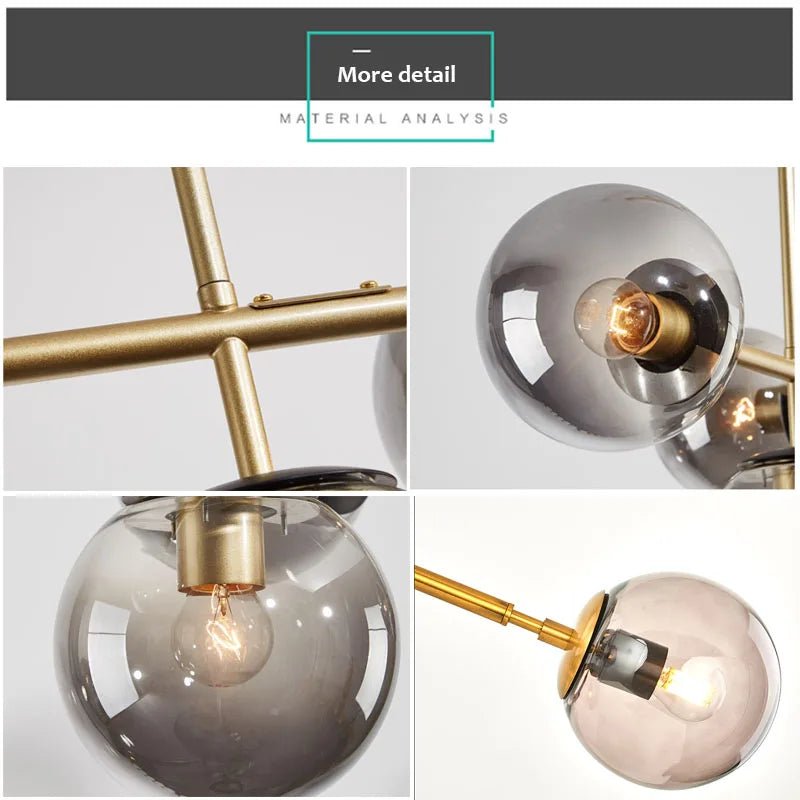 Nordic Long Bar Glass Globe Pendant Light - Decorbites