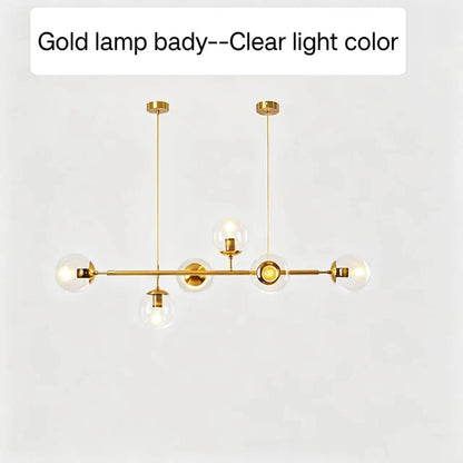 Nordic Long Bar Glass Globe Pendant Light - Decorbites