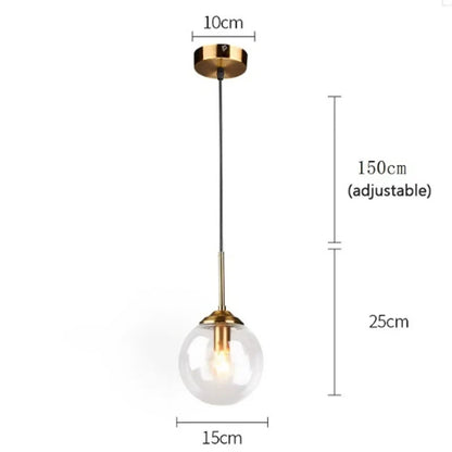 Nordic Long Bar Glass Globe Pendant Light