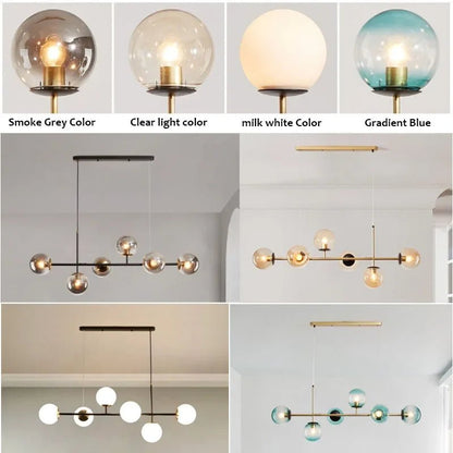 Nordic Long Bar Glass Globe Pendant Light - Decorbites