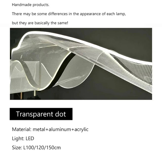 Nordic Long Wave Aluminum Pendant Light