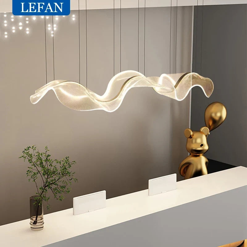 Nordic Long Wave Aluminum Pendant Light