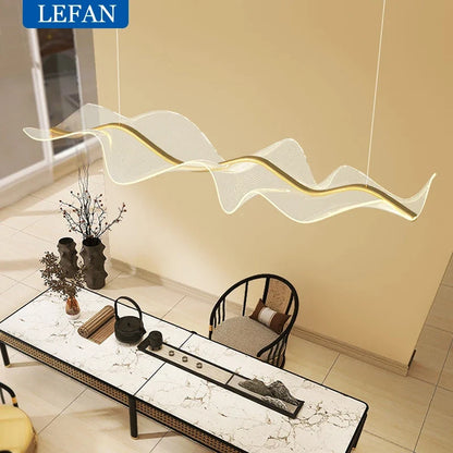 Nordic Long Wave Aluminum Pendant Light