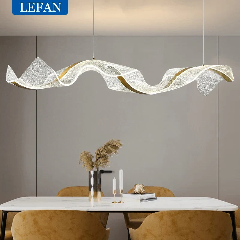 Nordic Long Wave Aluminum Pendant Light