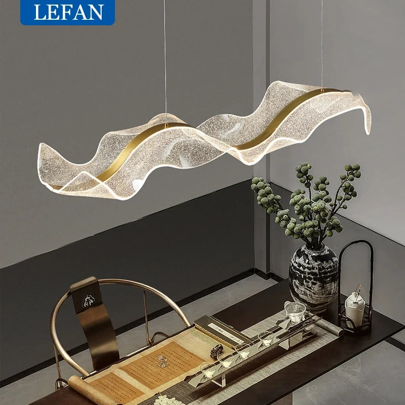 Nordic Long Wave Aluminum Pendant Light