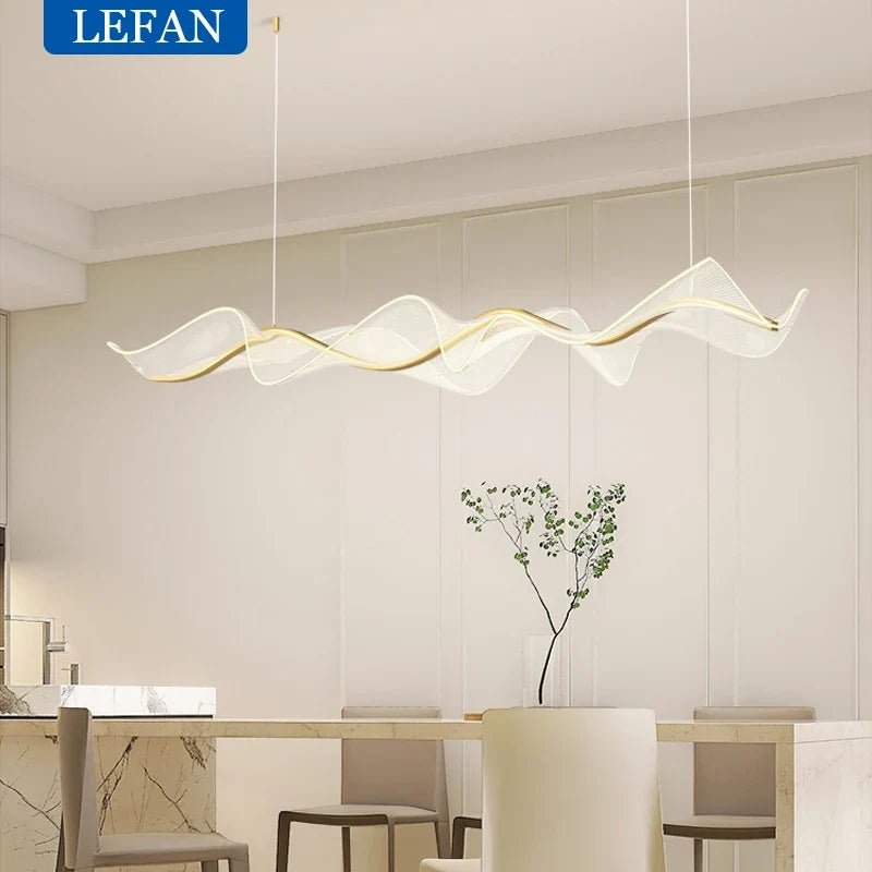 Nordic Long Wave Aluminum Pendant Light - Decorbites