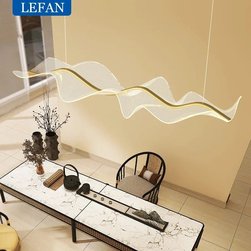 Nordic Long Wave Aluminum Pendant Light - Decorbites