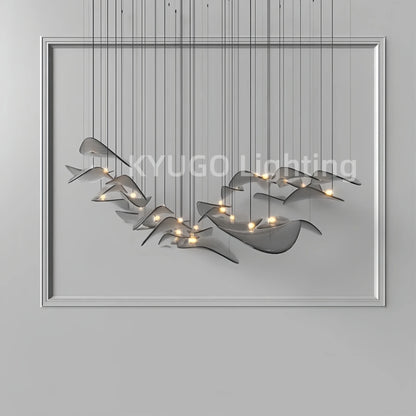 Nordic Lotus Leaf Art Glass Pendant Light - Decorbites