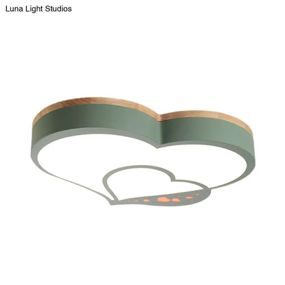DecorBites™ DecorBites™ Nordic Love Shaped LED Flush Mount Ceiling Light for Kids Bedroom - Acrylic, White/Grey/Green-Wood