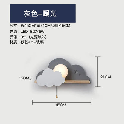 DecorBites™ Nordic Macaron LED Cloud Glass Wall Lamps for Children Room