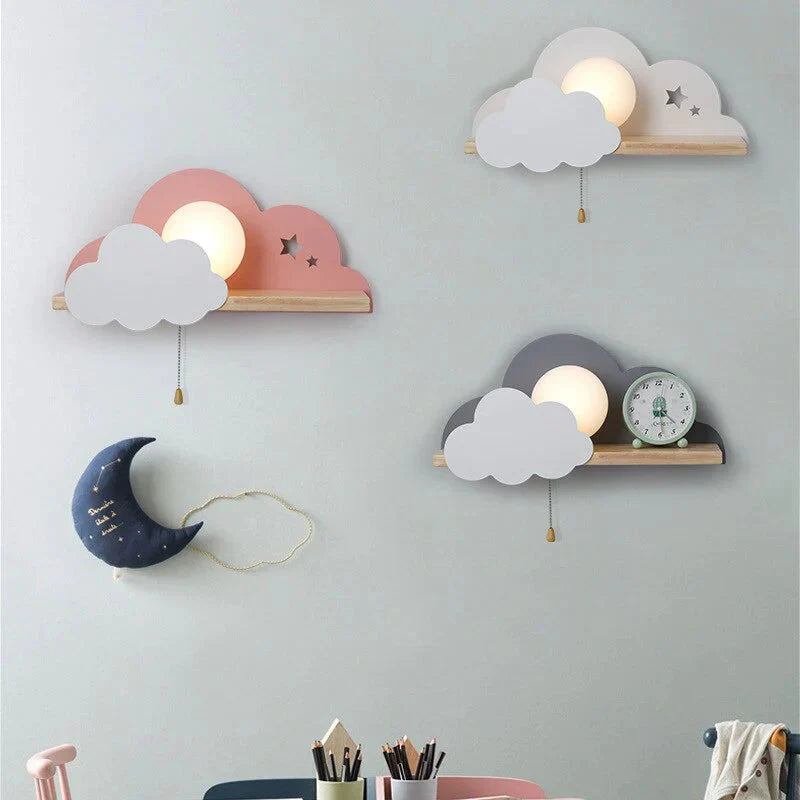 DecorBites™ Nordic Macaron LED Cloud Glass Wall Lamps for Children Room