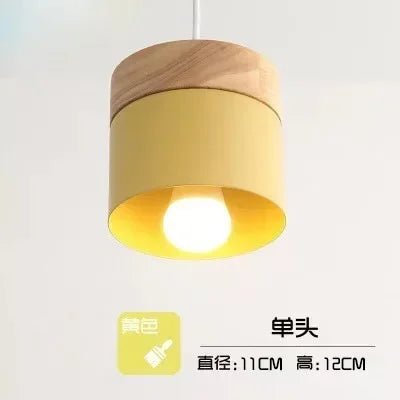 Nordic Macaron Wood & Iron Pendant Light - Decorbites