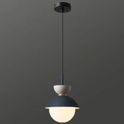 Nordic Macaroon Style Pendant Light with Frosted Glass Shade for Dining Room and Bedroom