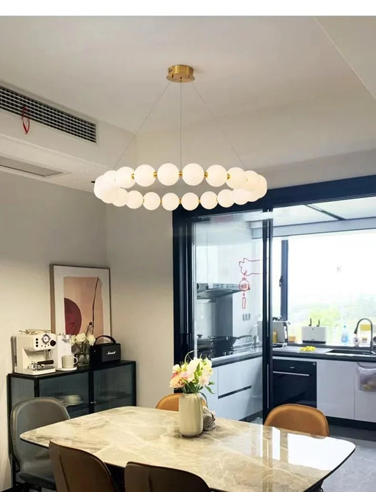 Nordic Magic Bean Round Gold Pendant Light - Decorbites