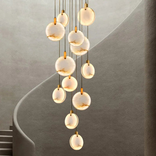 Nordic Marble Pendant Light With Polished Copper Finish - Decorbites