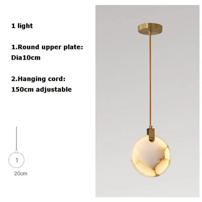 Nordic Marble Pendant Light With Polished Copper Finish - Decorbites
