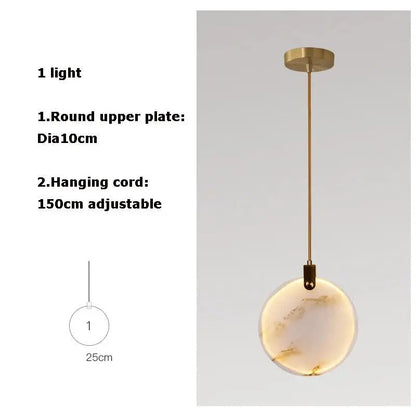 Nordic Marble Pendant Light With Polished Copper Finish - Decorbites