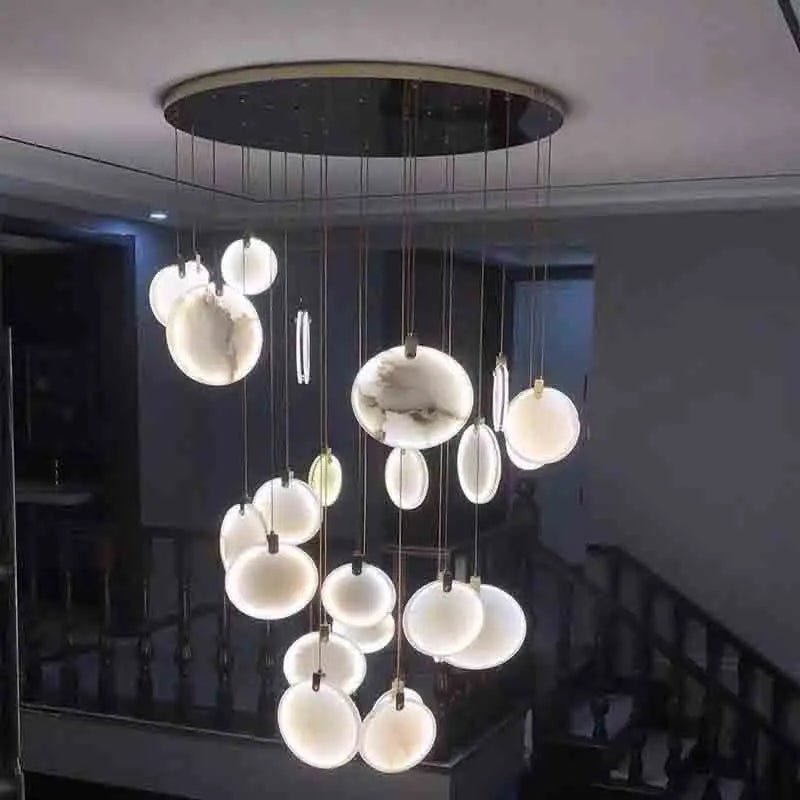 Nordic Marble Pendant Light With Polished Copper Finish - Decorbites
