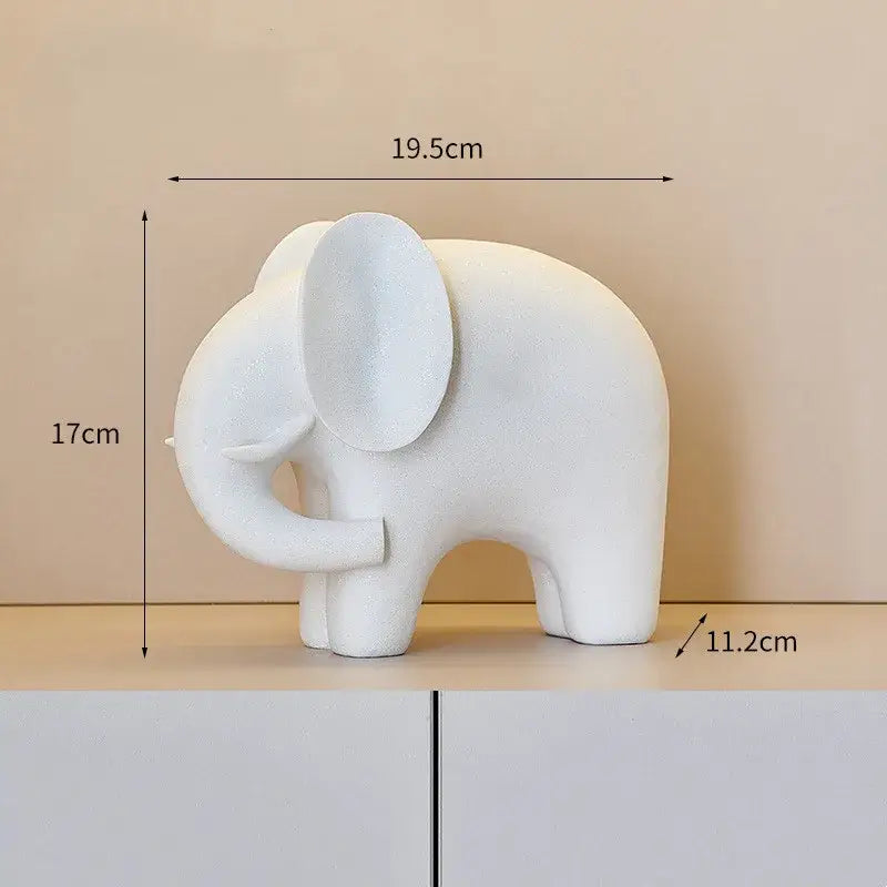 Nordic matte white elephant resin statue with smooth ceramic finish minimalist design for living room decorbites elephant resin decor
