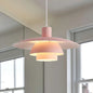 Nordic Metal 1-Head Ceiling Pendant Lamp – Modern Tiered Design with Flared Shade in Pink/White for Living Room