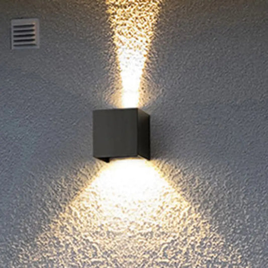 DecorBites™ DecorBites™ Nordic Metal Black Wall Lamp: Cube/Triangle/Cylinder LED Sconce for Outdoor