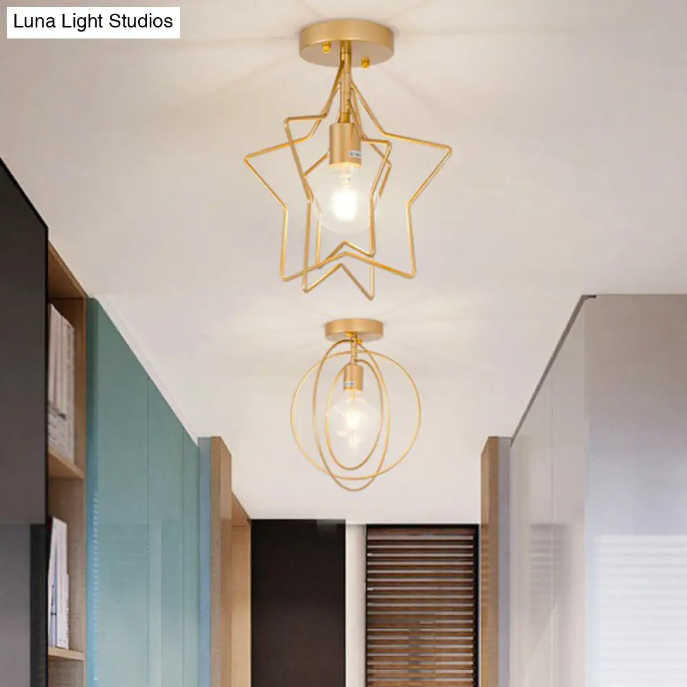 DecorBites™ DecorBites™ Nordic Metal Ceiling Mounted Lamp - Geometric Semi Flush Light for Corridor