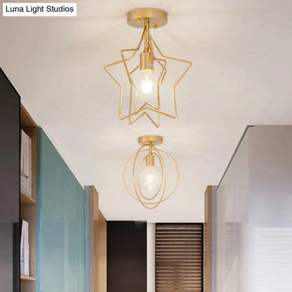 DecorBites™ DecorBites™ Nordic Metal Ceiling Mounted Lamp - Geometric Semi Flush Light for Corridor