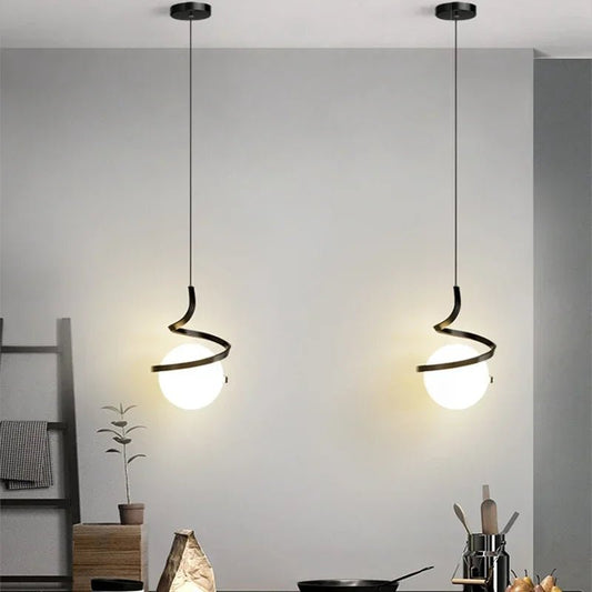 Nordic Metal Cord Pendant Light in White, Black, or Gold - Decorbites