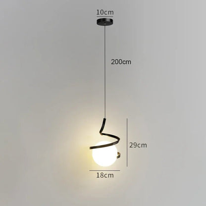 Nordic Metal Cord Pendant Light in White, Black, or Gold - Decorbites