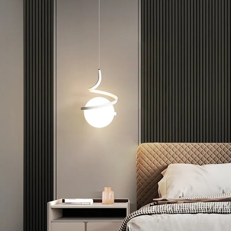Nordic Metal Cord Pendant Light in White, Black, or Gold - Decorbites