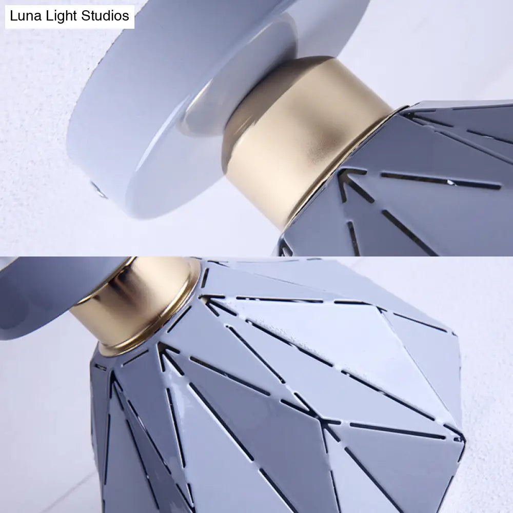 DecorBites™ DecorBites™ Nordic Metal Flush Mount Light - 1 Light Gray/Blue/Gold Fixture for Porch Ceiling