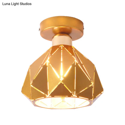 DecorBites™ DecorBites™ Nordic Metal Flush Mount Light - 1 Light Gray/Blue/Gold Fixture for Porch Ceiling