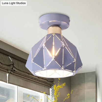 DecorBites™ DecorBites™ Nordic Metal Flush Mount Light - 1 Light Gray/Blue/Gold Fixture for Porch Ceiling