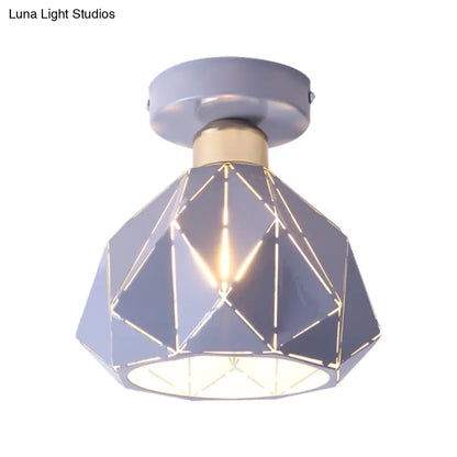 DecorBites™ DecorBites™ Nordic Metal Flush Mount Light - 1 Light Gray/Blue/Gold Fixture for Porch Ceiling