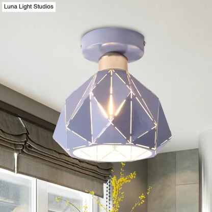 DecorBites™ DecorBites™ Nordic Metal Flush Mount Light - 1 Light Gray/Blue/Gold Fixture for Porch Ceiling