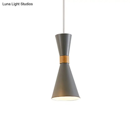 Nordic Metal Hourglass Mini Pendant Light for Living Room and Hallway - 1 Light Hanging Lamp