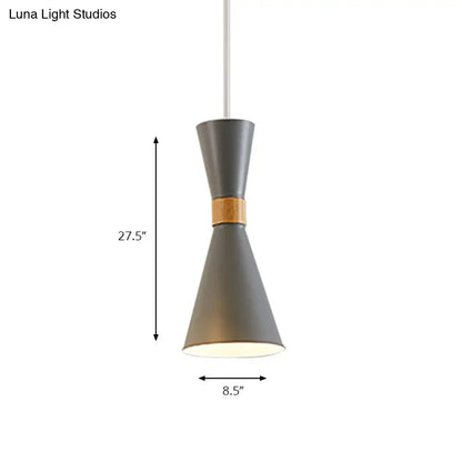 Nordic Metal Hourglass Mini Pendant Light for Living Room and Hallway - 1 Light Hanging Lamp