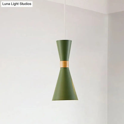 Nordic Metal Hourglass Mini Pendant Light for Living Room and Hallway - 1 Light Hanging Lamp