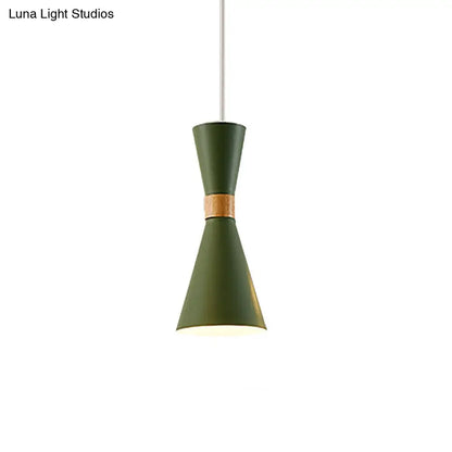 Nordic Metal Hourglass Mini Pendant Light for Living Room and Hallway - 1 Light Hanging Lamp