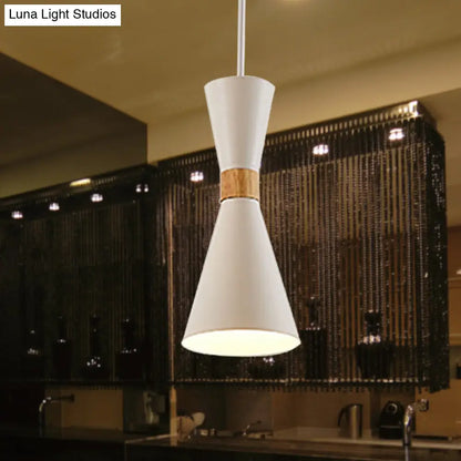 Nordic Metal Hourglass Mini Pendant Light for Living Room and Hallway - 1 Light Hanging Lamp