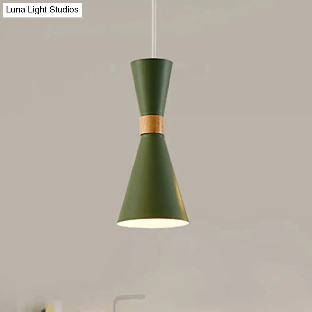 Nordic Metal Hourglass Mini Pendant Light for Living Room and Hallway - 1 Light Hanging Lamp