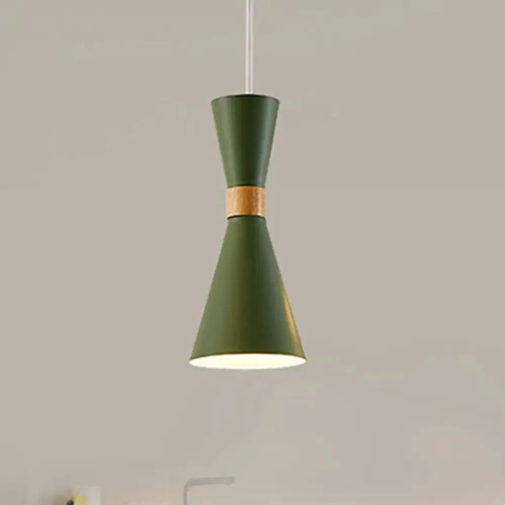 Nordic Metal Hourglass Mini Pendant Light for Living Room and Hallway - 1 Light Hanging Lamp