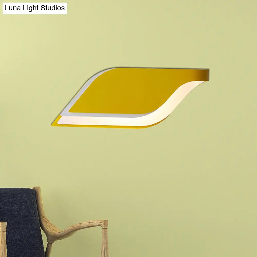 DecorBites™ DecorBites™ Nordic Metal Leaf Wall Lamp: Yellow/Grey/Green 1-Light Sconce Fixture