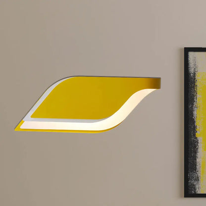 DecorBites™ DecorBites™ Nordic Metal Leaf Wall Lamp: Yellow/Grey/Green 1-Light Sconce Fixture